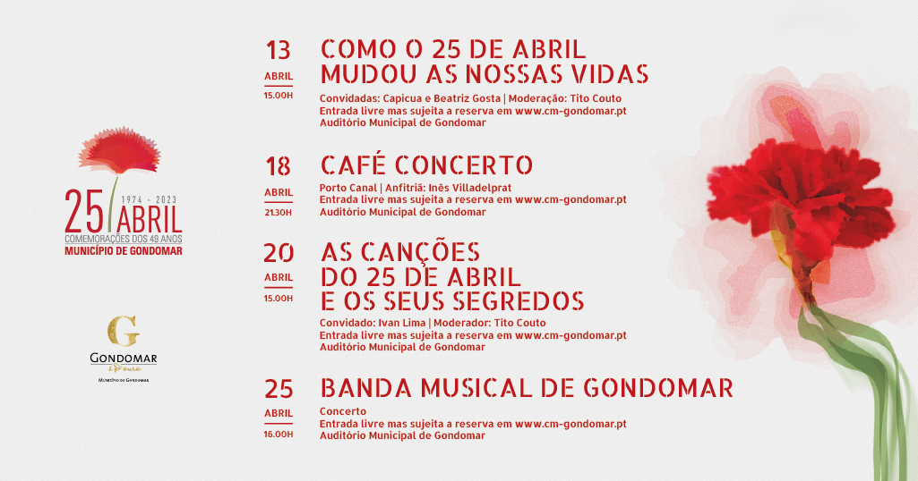 Comemorações dos 49 anos do 25 de abril – Reserva de bilhetes